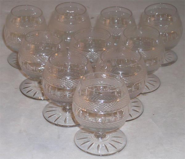 Set of Ten Vintage Miniature Brandy Snifters